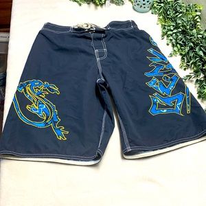 Mens Gecko Board shorts swim shorts blue